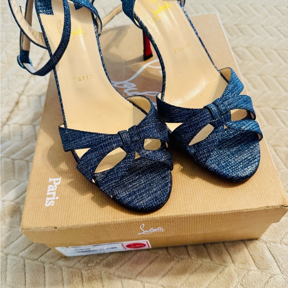 Christian Louboutin Trezuma Blue Sandals 85 mm Size 12